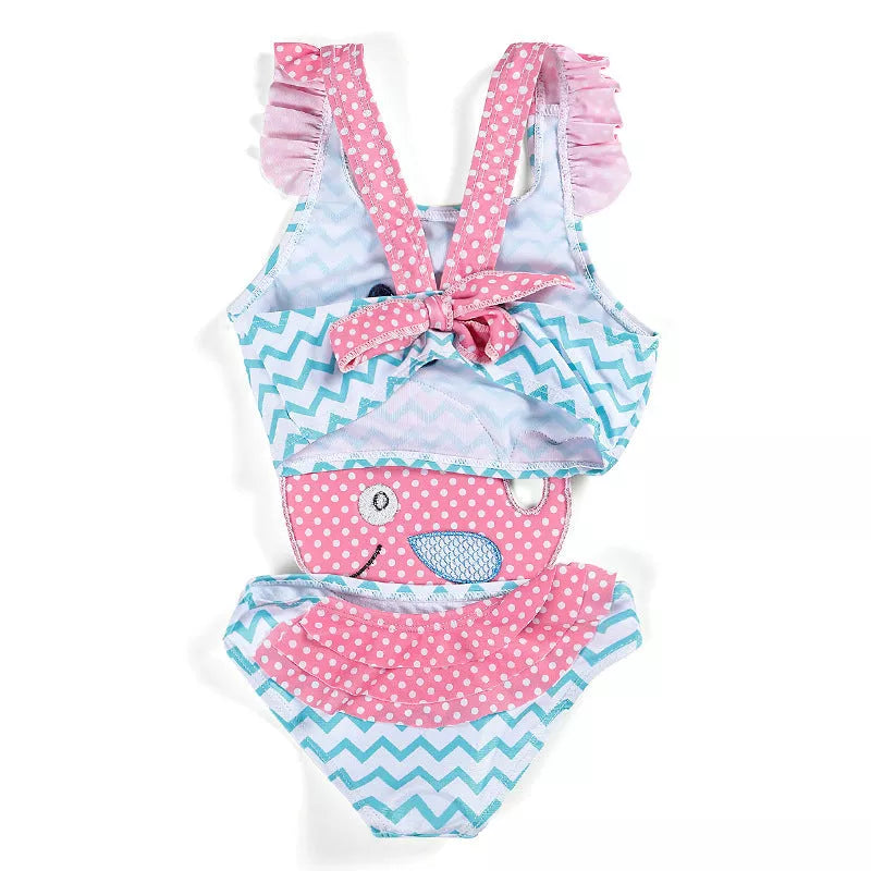 Baby girls watermelon print one-piece swimsuit for summer swimming