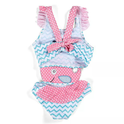 Baby girls watermelon print one-piece swimsuit for summer swimming