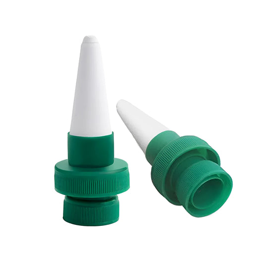 Green ceramic automatic watering dripper device for garden irrigation with cola bottles