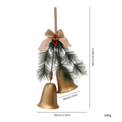 Velvet bow bell pendant in red or gold, 50 x 30 x 20cm, metal plastic fabric layout prop