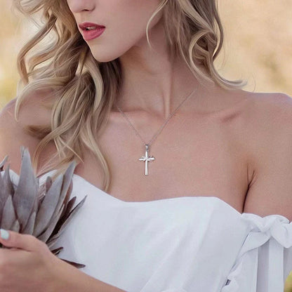 Elegant cross infinity pendant necklace with gold or silver finish, a timeless accessory for modern women