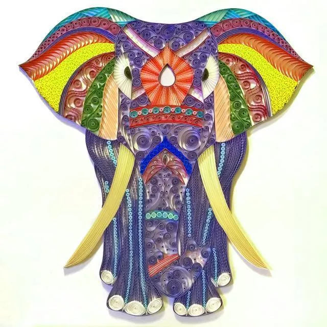 Handmade quilted paper painting set with animal themes and crafting tools