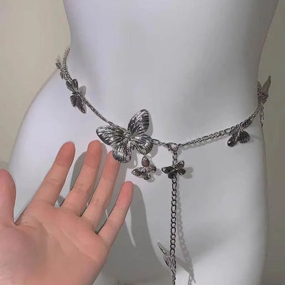 Women's gold butterfly waist chain with alloy construction and 104cm length