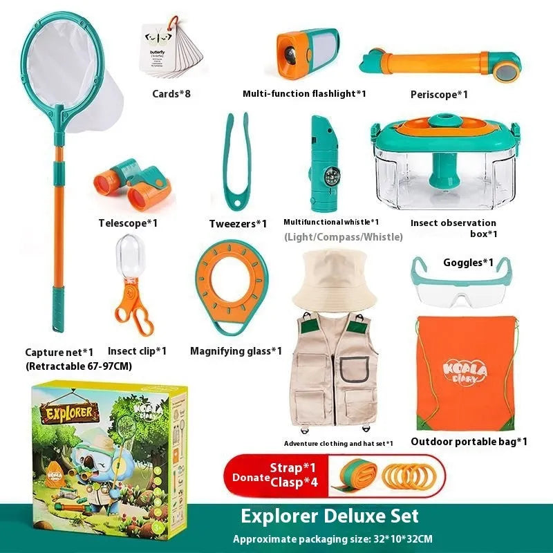 Plastic insect observation box for children with retractable catch net and multi-piece set options