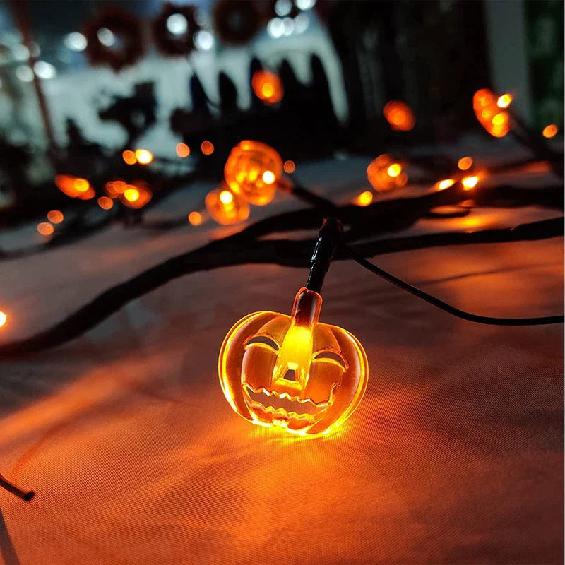 Halloween Willow Vine String Lights with Spooky Bats and Pumpkins for Indoor and Outdoor Decoration