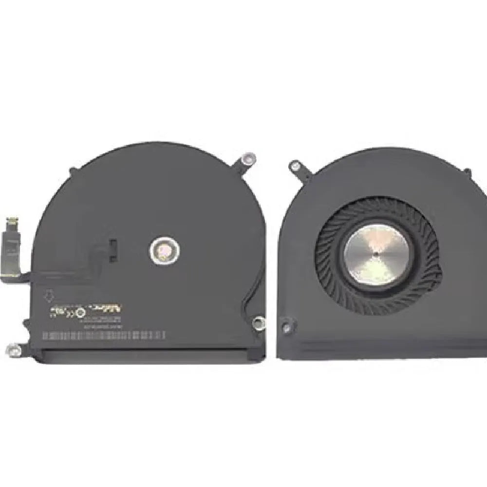 A1398 laptop cooling fan for MacBook models 12-inch to 15-inch, replacement part with plastic housing and metal blades