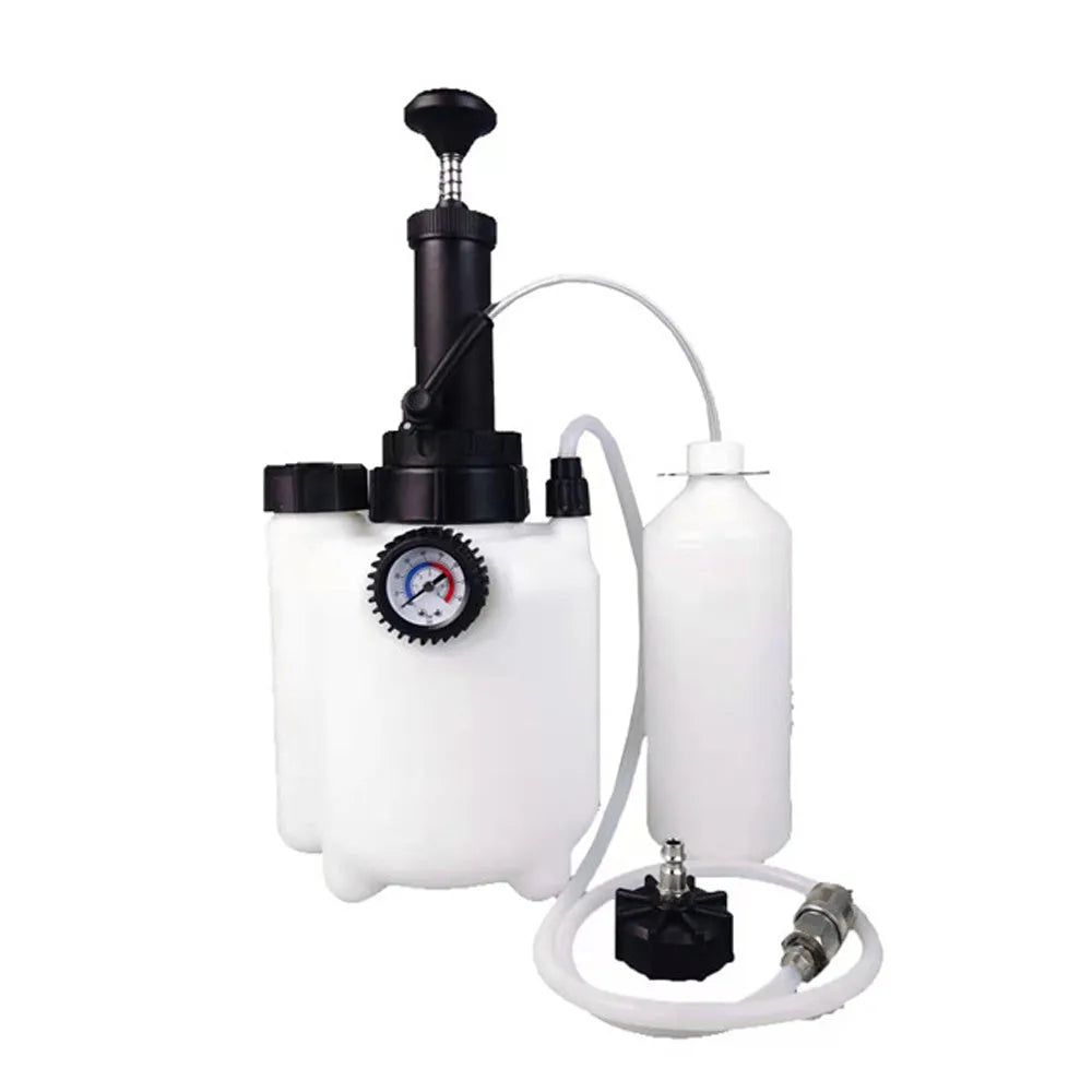 White 3-litre brake oil tank with copper and iron construction for automotive fluid changes