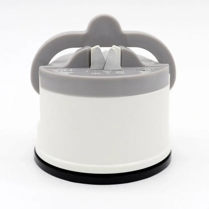 Small suction cup knife sharpener, ABS blade, 65 x 65mm, shown in red yellow green blue orange black white gold silver