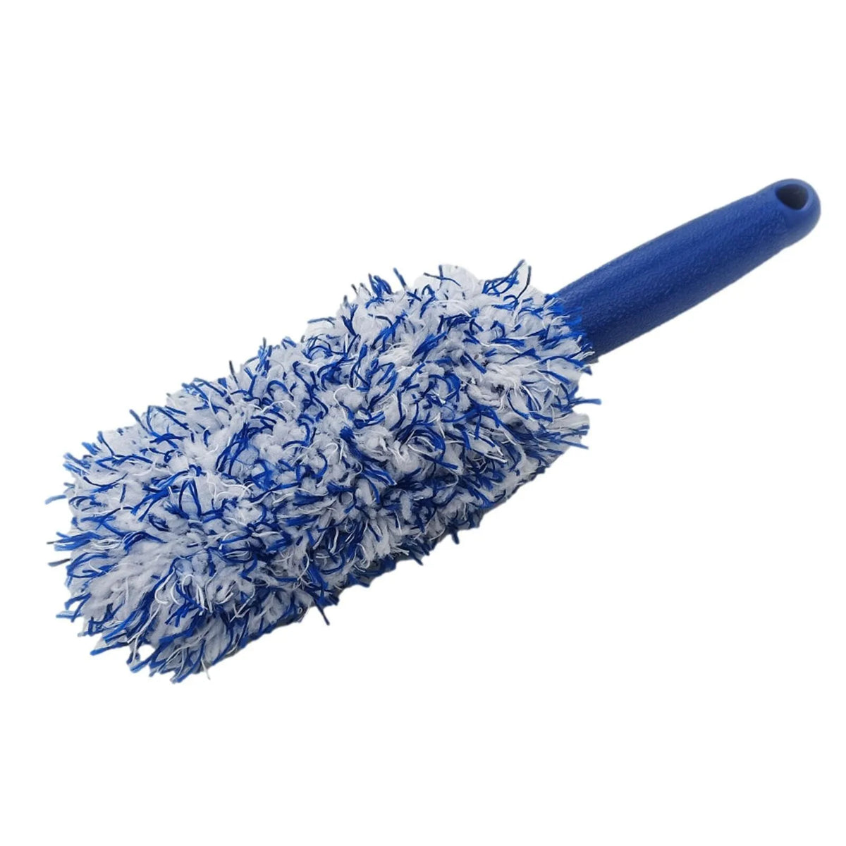 Long handled ultra-fine fibre wheel brush car wash brush for alloy wheel cleaning, available in blue, black, or red