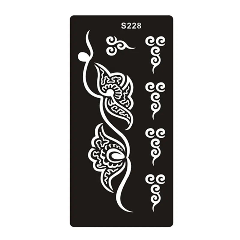Geometric hollow design temporary tattoo sticker in Southeast Asian style on water transfer paper