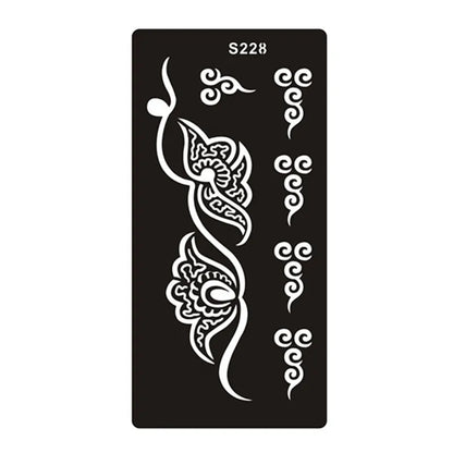 Geometric hollow design temporary tattoo sticker in Southeast Asian style on water transfer paper