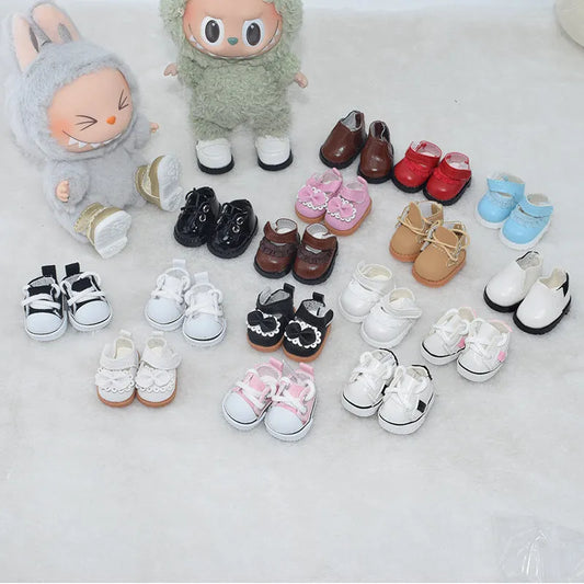 17CM doll replacement shoes and accessories including 3.8CM black boots and 3.5CM pink shoes made from PU/polyurethane