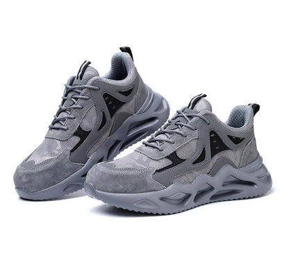 Men's anti smashing protective shoes with plastic toe cap, EVA sole, lace-up front, sizes 37-46