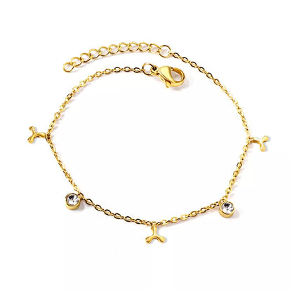 Shell Cylinder White Diamond Bracelet in silver and gold stainless steel