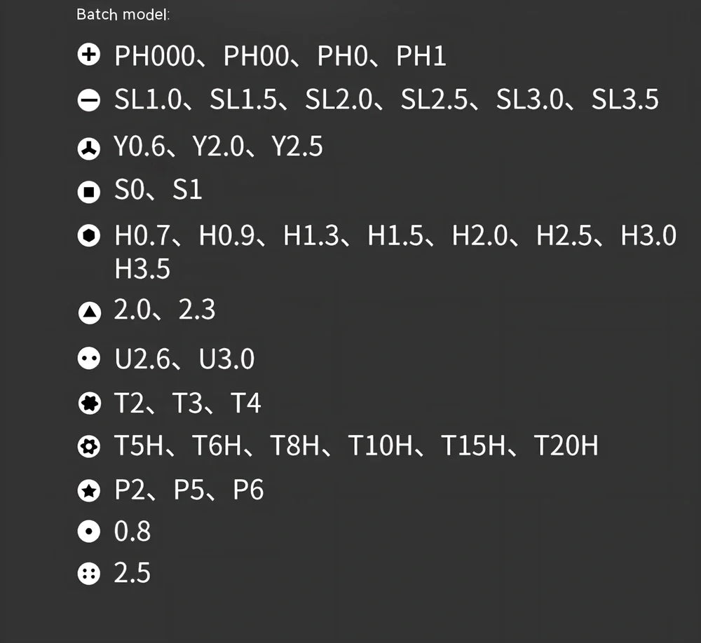 44-piece screwdriver set with S2 alloy steel bits in 37mm x 37mm x 150mm storage case
