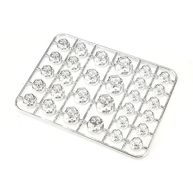 Set of 30 coloured ABS plastic screw caps for motorcycle engine bolt head customisation.