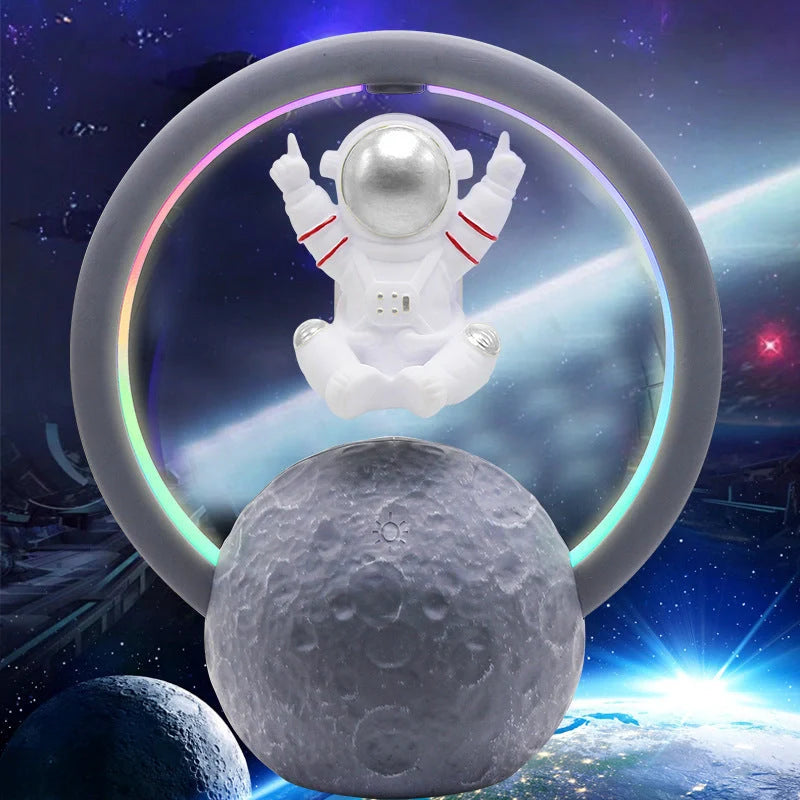 Floating Astronaut Bluetooth Speaker with magnetic levitation and RGB lighting