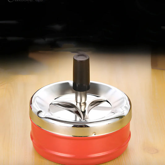 Windproof alloy ashtray with minimalist design in black colour showing 15cm diameter