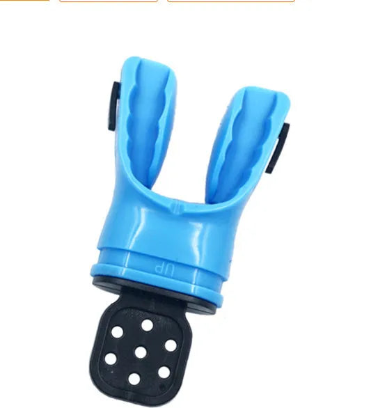 Plastic-free 110mm silicone diving mouthpiece in various solid and transparent colours.