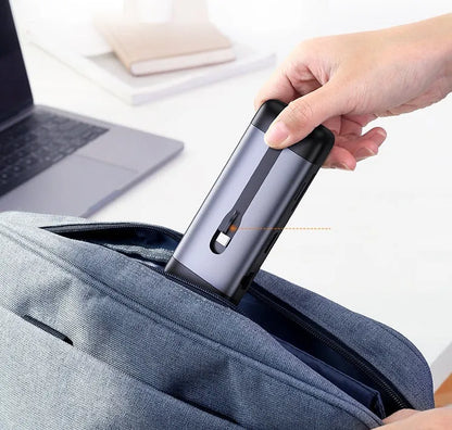 Dock expansion USB adapter converter with HDMI, PD charging, and USB 3.0 ports on a desk