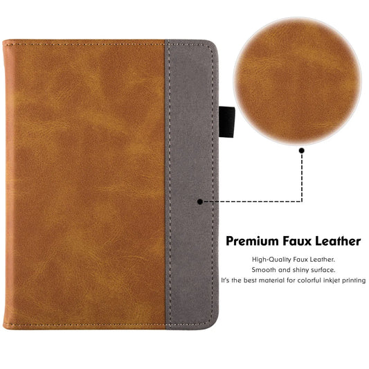 Leather case with wrist splint bracket for Kindle Paperwhite 5 e-reader in various colours and designs