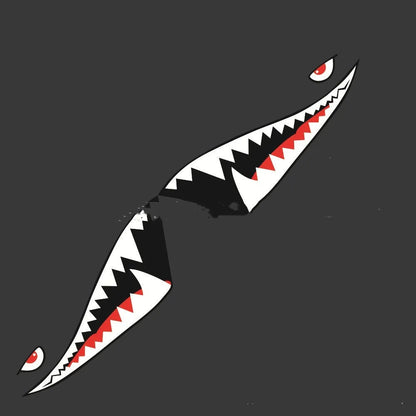 Shark Series PVC body sticker with creative latte art design, measuring 150cm long