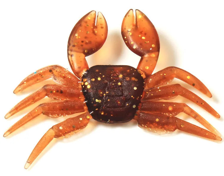 PVC software little crab bait lure measuring 8cm in red crab and brown crab colour options
