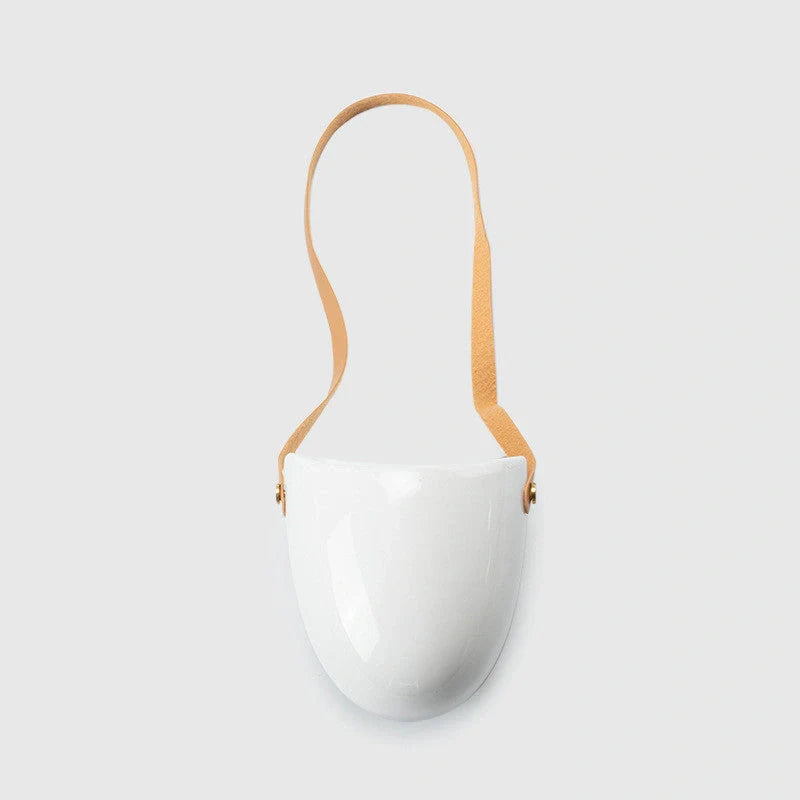Stylish ceramic wall-mounted flower pot with no-trace nails for easy installation