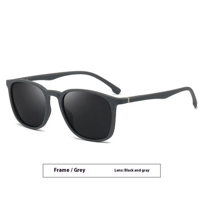 Men's polarised sunglasses with PC frame and elastic paint on spectacle foot for grip