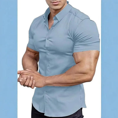 Men's casual short sleeve printed shirt in polyester available in multiple colours and sizes S to 5XL