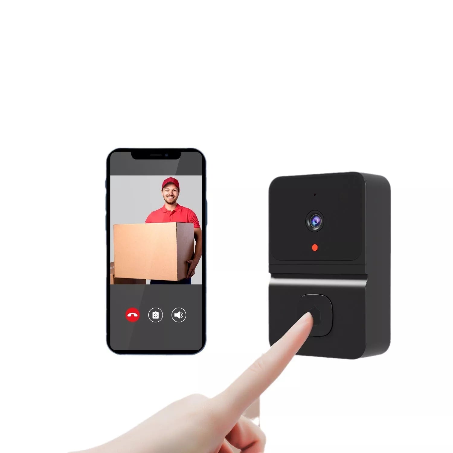 Intelligent Visual Doorbell Surveillance Camera in black and white options