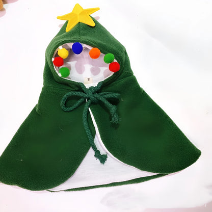 Cloth pet shawl for small dog or cat in red, green, or elk colour, sizes S M L.