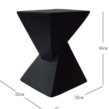 Nordic geometric coffee table with magnesium oxide surface measuring 32×46cm in black, grey, or wood finish