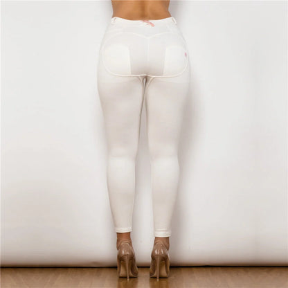 Shascullfites Melody Cotton Shaping Leggings in white, featuring booty lifting design