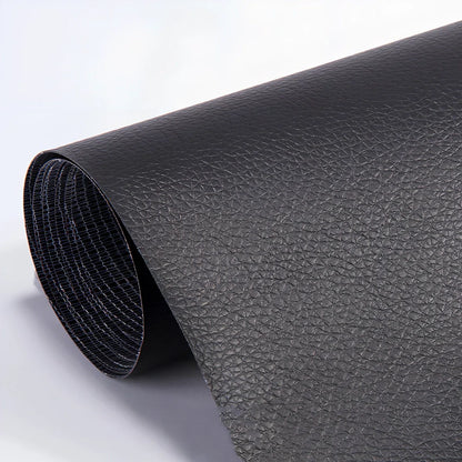 PU leather repair patch measuring 50 by 137 centimetres in dark brown colour with 0.5mm thickness