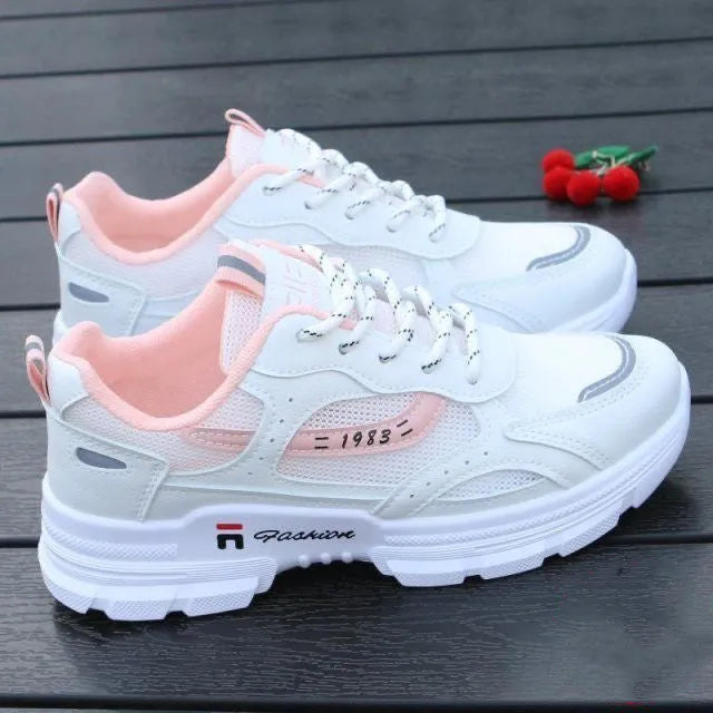Women's breathable mesh board shoes in white, blue, or pink, high mouth and super high heel, sizes 35-40.