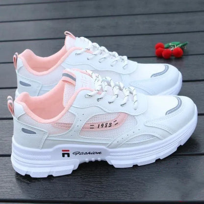 Women's breathable mesh board shoes in white, blue, or pink, high mouth and super high heel, sizes 35-40.