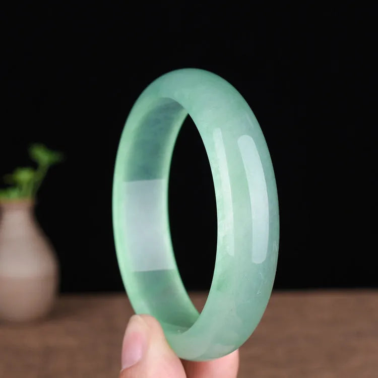 Oil cyan light green jade quartz rock bracelet for women in modern simplicity style, shown in blue and green colour options.
