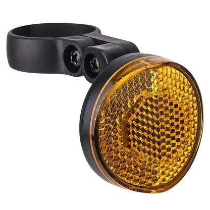Red and yellow anti-theft bicycle taillight bracket for seat post mounting with reflective surfaces