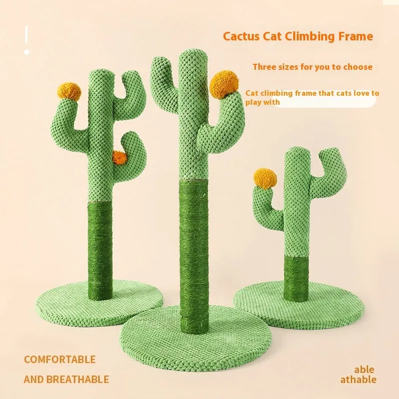 Masson cactus design cat scratching pole and a flat coconut tree sisal scratch board for cats.