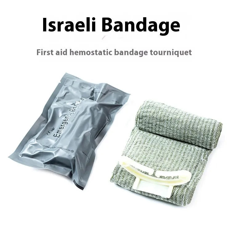 Simple portable outdoor training hemostatic bandage showing 10cm and 15cm sizes with tactical gauze tape