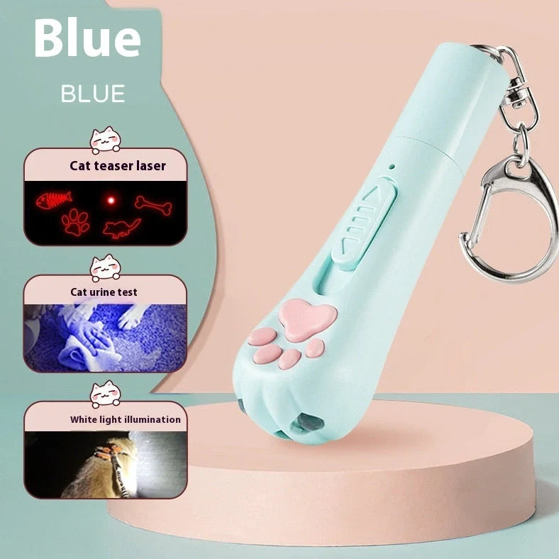 Pink plastic cat charging toy with self-hi feature measuring 18 cm long