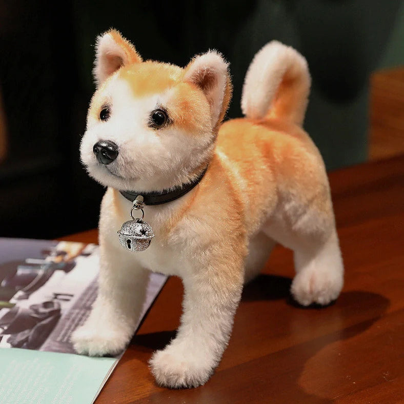 Simulation Husky plush toy in sitting posture measuring 25cm height