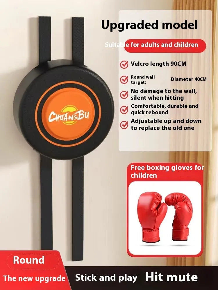 PU hanging boxing sandbag wall target for home fitness training in 30cm and 40cm sizes.