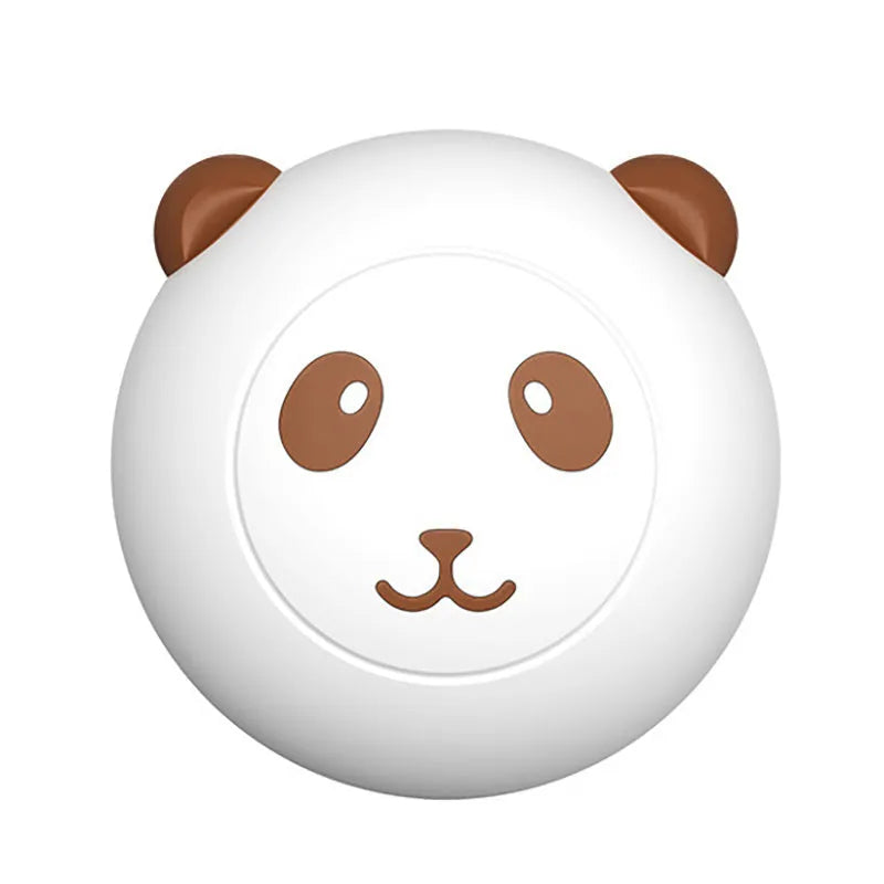Panda-shaped silicone pet shower brush for cat and dog bathing with soft bristles
