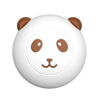 Panda-shaped silicone pet shower brush for cat and dog bathing with soft bristles