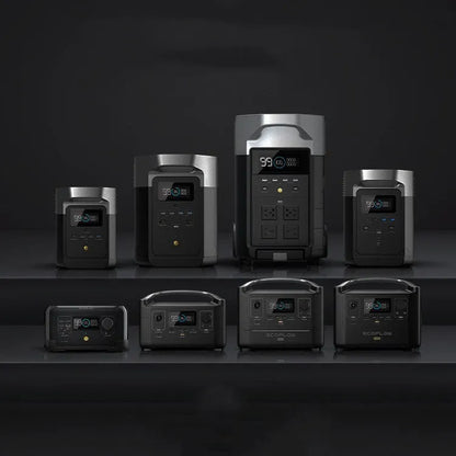 RIVER Pro outdoor power supply unit with display screen and multiple ports for charging devices