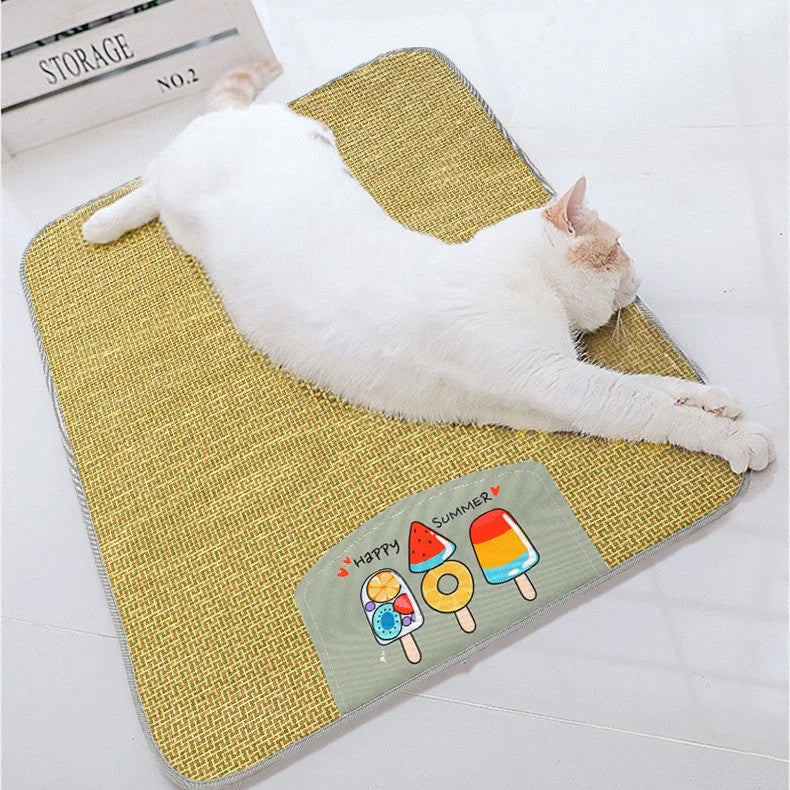 Cooling rattan pet mat for dogs and cats, summer comfort sleeping mat