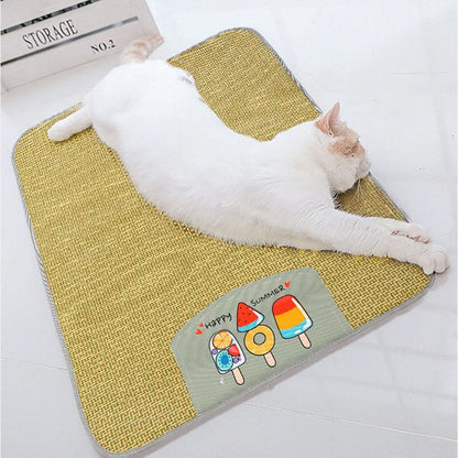 Cooling rattan pet mat for dogs and cats, summer comfort sleeping mat