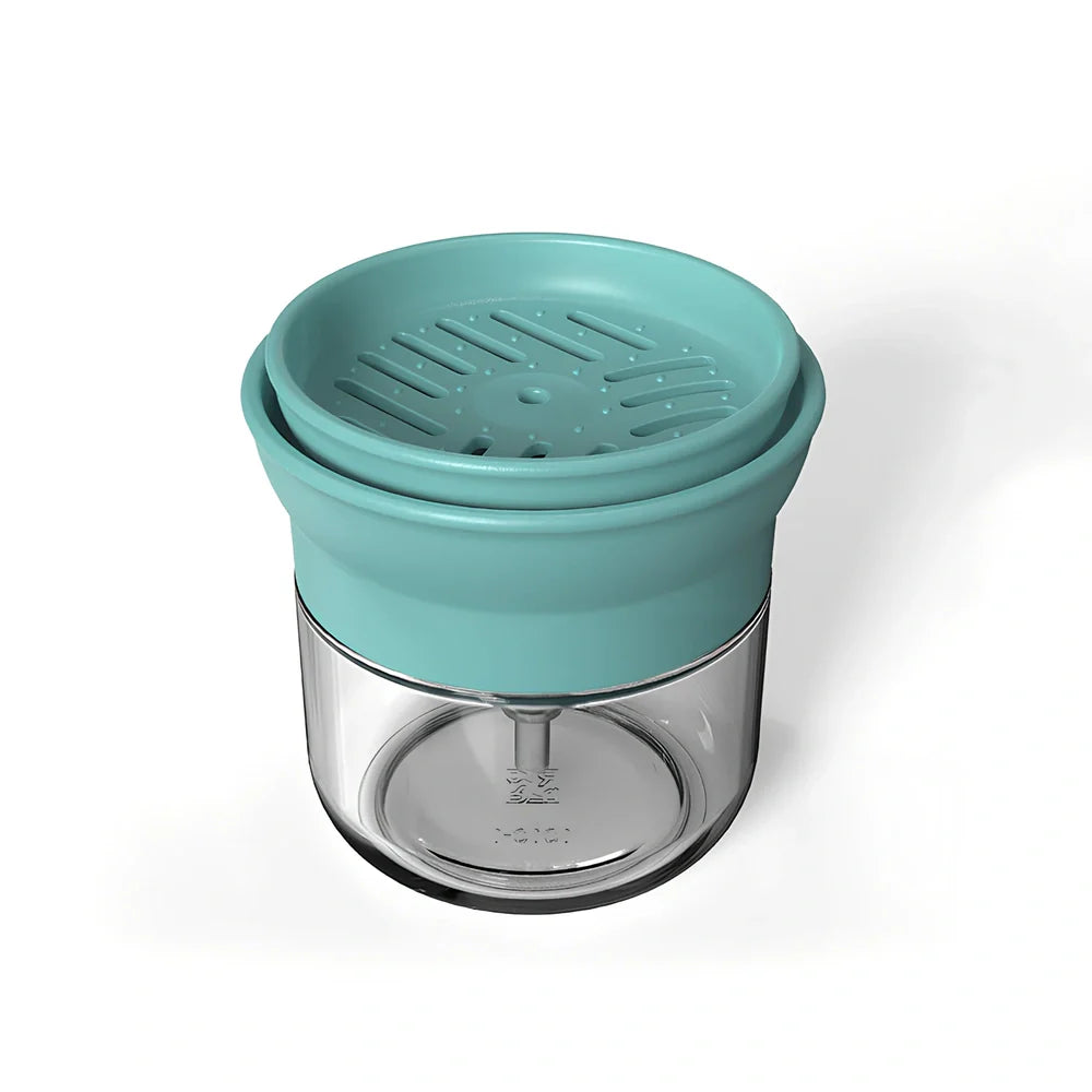 Automatic liquid dispenser with press mechanism in PP soda glass, 15ml portion control